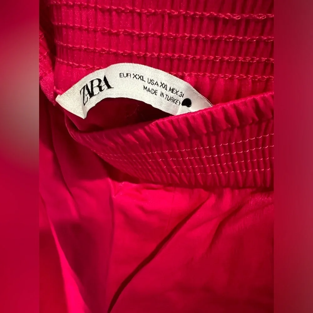 ZARA Satin Effect Slit Pants, Fuschia Color - Picture 3 of 7